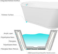 FerdY Langkawi 67' Acrylic Freestanding Bathtub, White Modern Stand Alone Soaking Bathtub, cUPC Certified, Brushed Nickel Drain& Bath Pillow for Bathtub,Thick Tub Pillows, Ergonomic Support