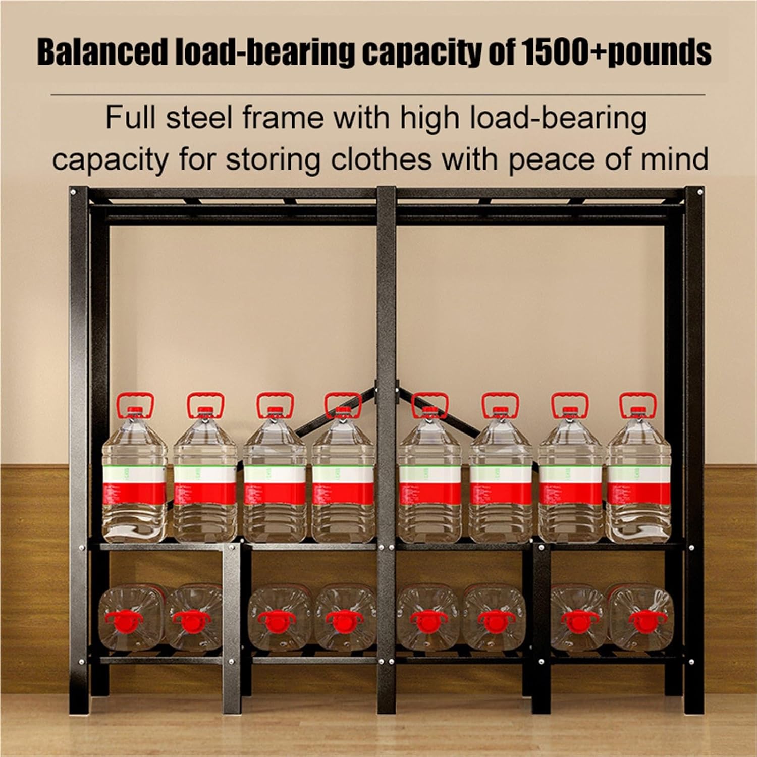 Folding Fabric Wardrobe With Metal Frame, Portable Wardrobes Closet Rack 1100lbs Heavy-Duty Foldable Garment Rack,For Bedroom, Dorm, Apartment, Space Saving Wardrobe(100CM)