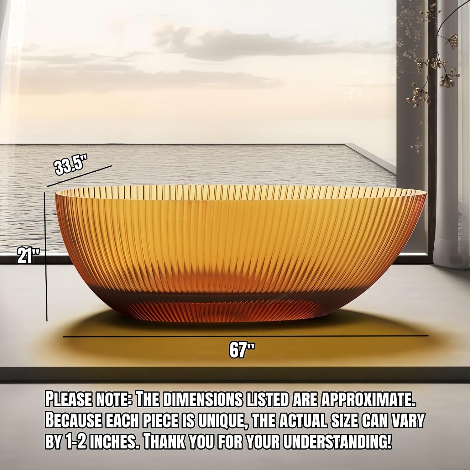 67' Edeyeu Freestanding Bathtub – Egg-Shaped Solid Surface Bathtub, Extra Deep Soaking Tub, Free Standing Stand Alone Tub, Ergonomic Luxury Design For Modern Bathrooms Green B
