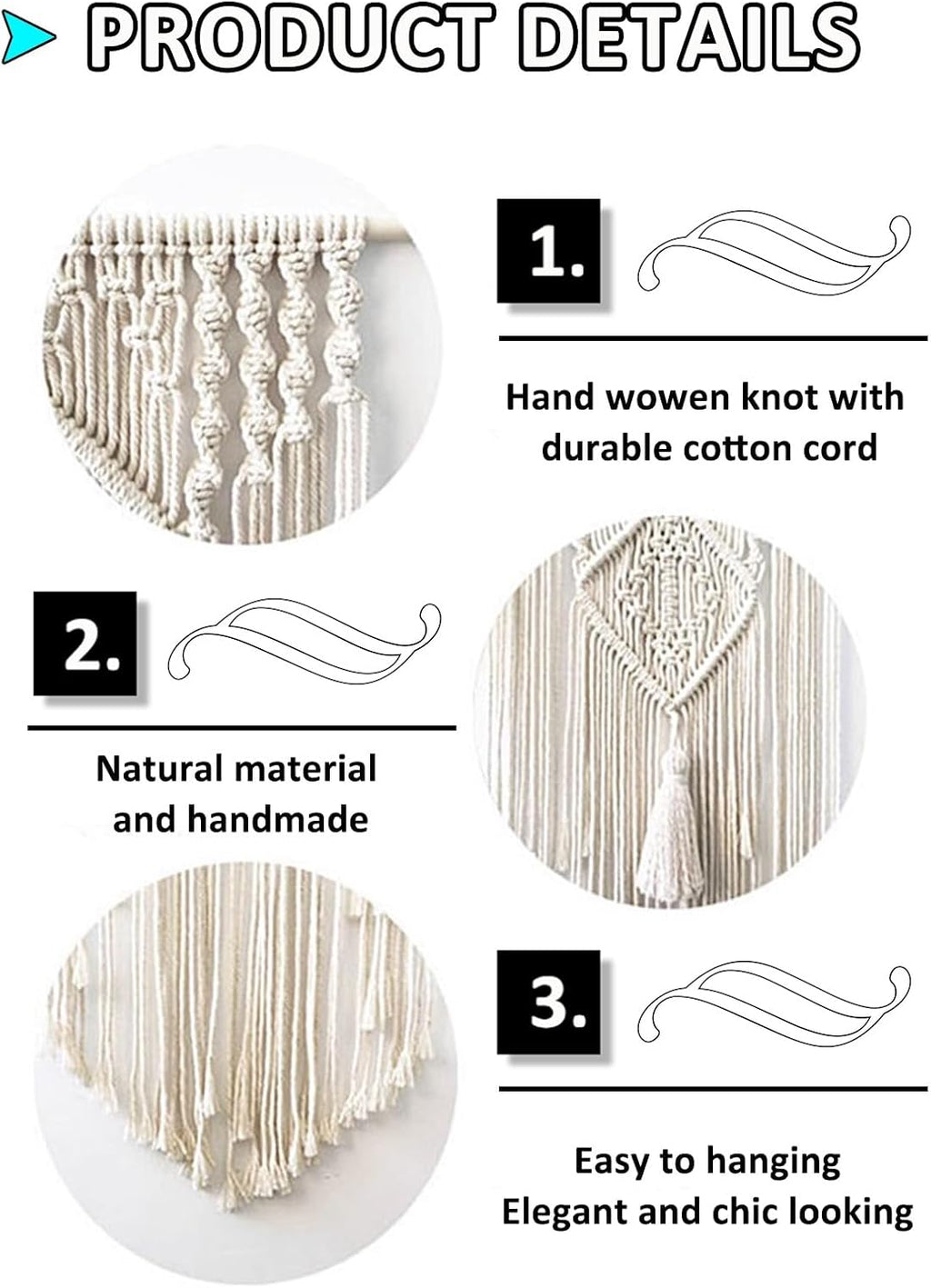 Macrame Curtains Macrame Wall Hanging, Macrame Tapestry Wall Art, Boho Woven Tassel Yarn Tapestry, Above Bed Wall Decor for Bedroom(47.2x51.2in)