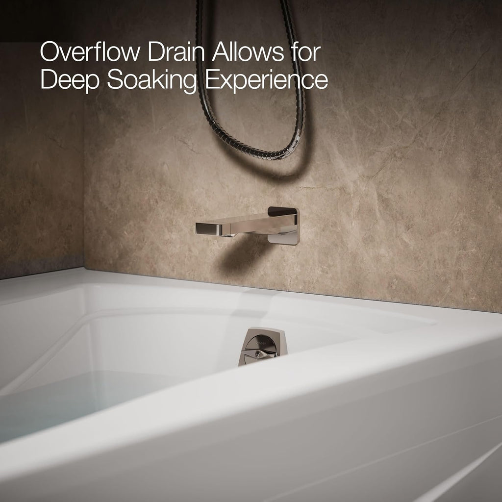 KOHLER K-1257-GHRA 72' X 36' Integral Apron Heated Bubblemassage™ Air Bath With Right-Hand Drain