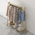 Garment Rack Display Clothes Racks Clothing with Wheels,Clothing Store Retail Racks Commercial Hanger for Hanging Clothes,Heavy Duty Organizer Storage Shelf (C-L100xH135CM/L39.4x53in