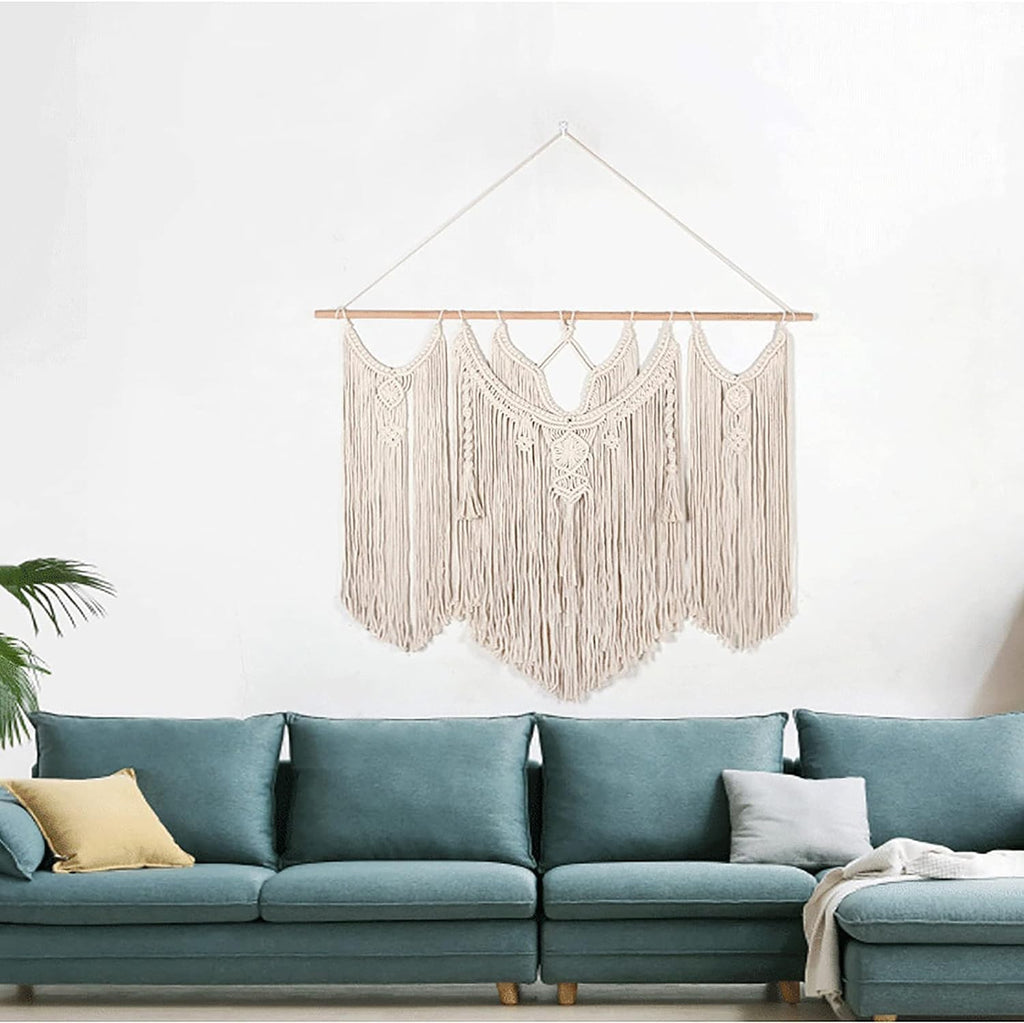 Tapestries Knitted Tapestry Wall Hanging Macrame, Big Size Macrame Tapestry Wall Hanging Chic Handicrafts Woven Tapestry Modern Bedroom Wall Decoration,31.5x39.3 Inch Tapestry