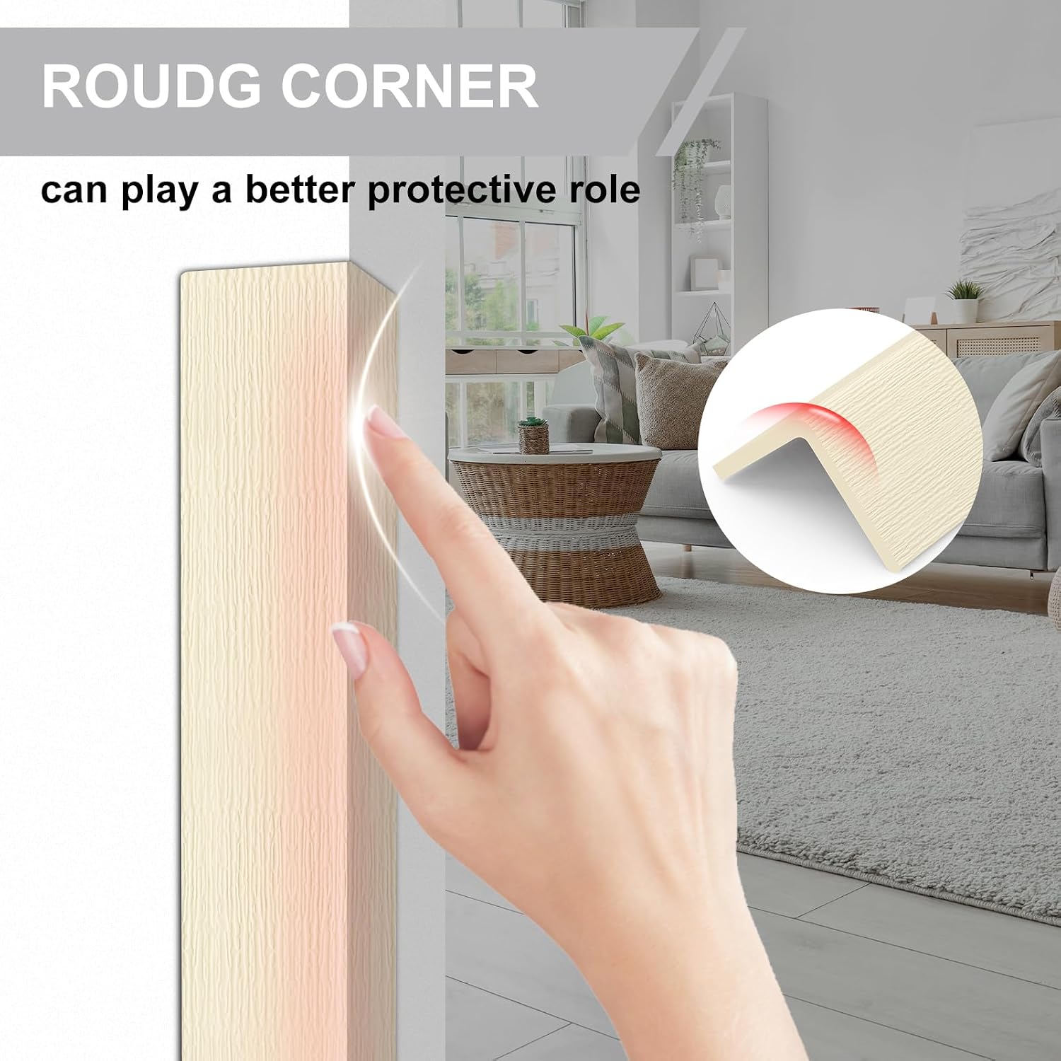 Wall Corner Guard,4PCS Corner Guards for Walls Corner Protection,59 in(L) X 1-5/8 in(W) Corner Protector Baby Safty,Prevent Getting Scratched