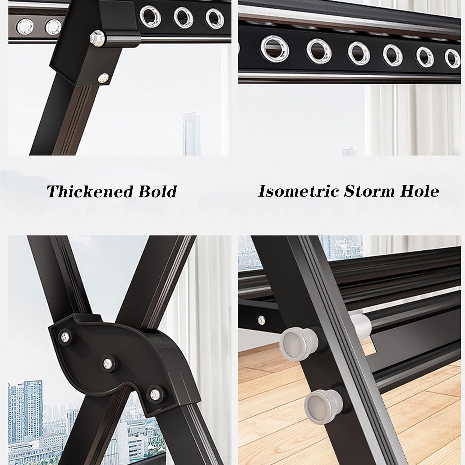 Clothes Drying Racks for Laundry Outdoor,Laundry Drying Rack Foldable,Aluminum Alloy Laundry Stand Organizer with Wheels,Rolling Garment Rack Heavy Duty(Black 230cm/91in)