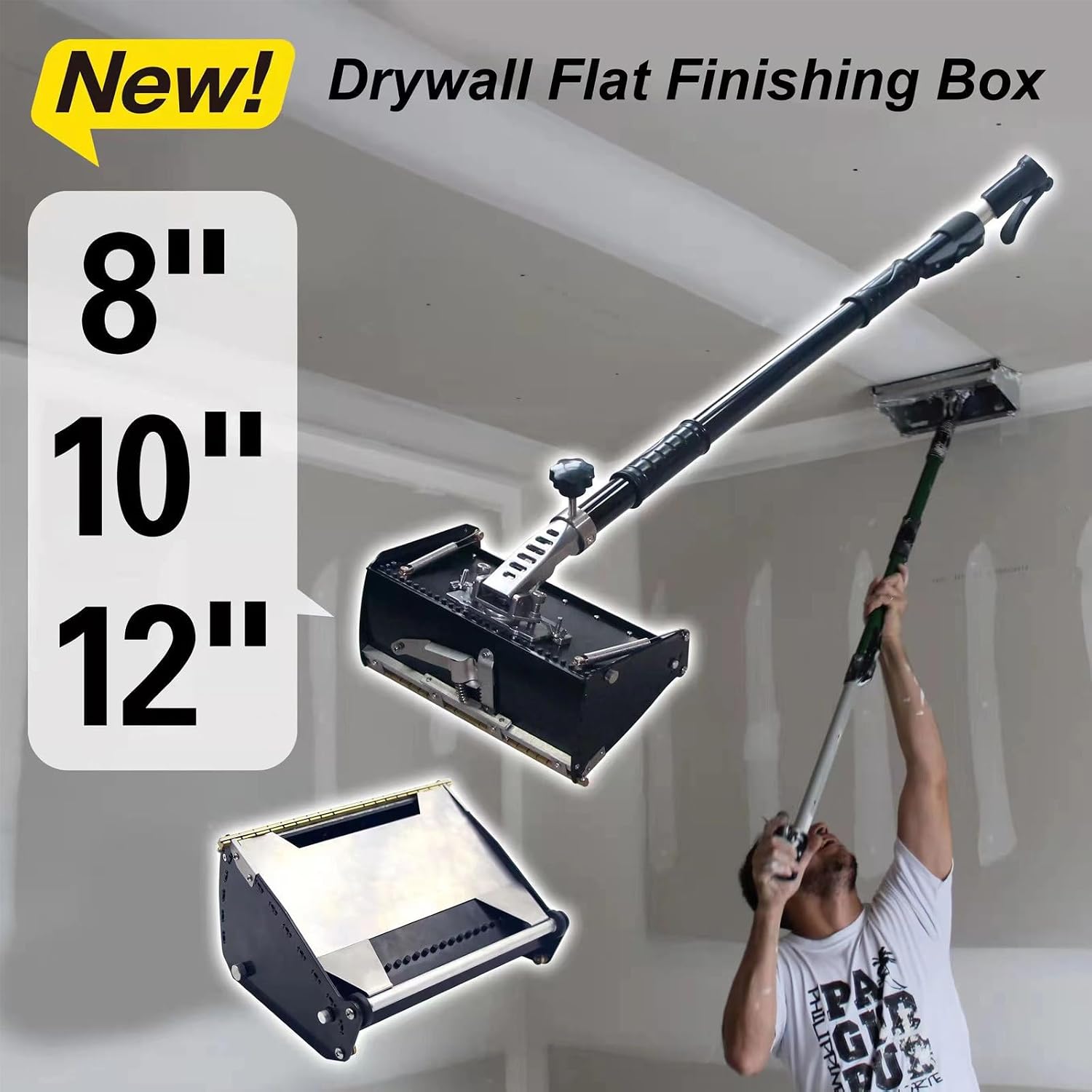 Drywall Taping Tool,Drywall Knife Tools,Mud Drywall Skimming Blade,Drywall Flat Finishing Box,for Interior Decoration (27cm/10in)
