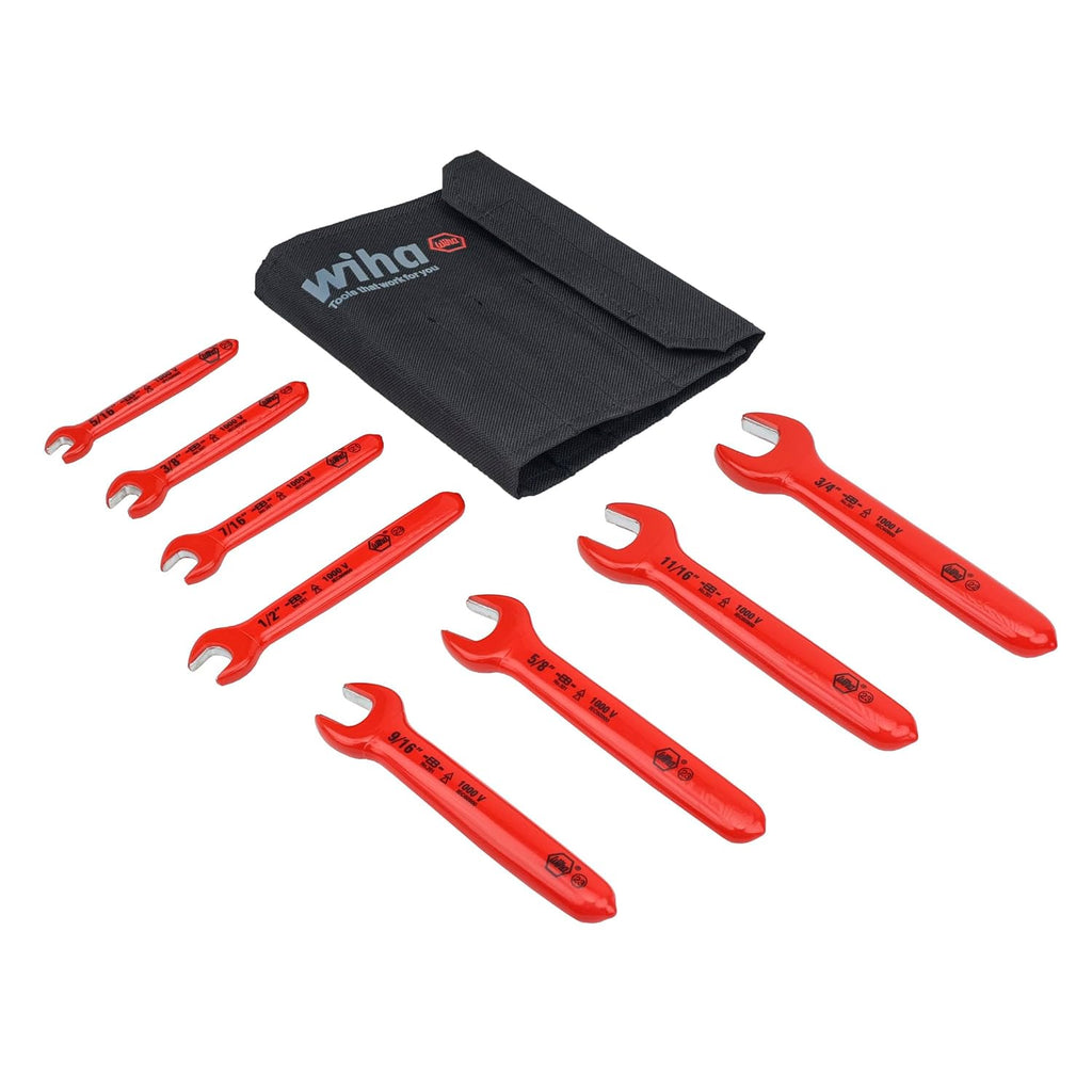 Wiha 20192 8-Piece Set Insulated Inch Open End Insulated Spanners