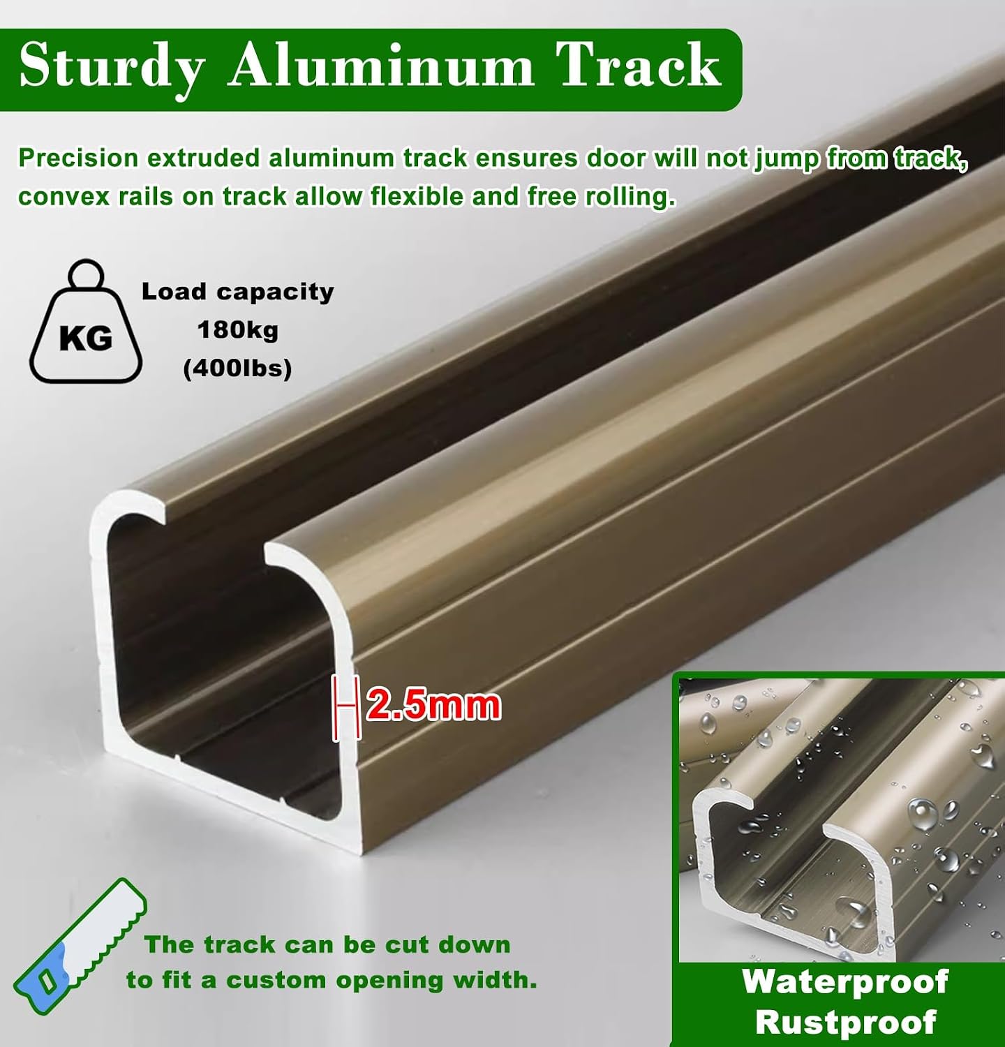 Sliding Pocket Door Hardware Track Kit, 3 4 5 6 7 8 9 ft Customizable Closet Door Rail Top Mount, Home Commercial Aluminum Box Barn Door System(Silver,3.6m(11.8ft))