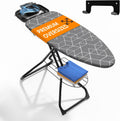 Xabitat Extra Wide Ironing Board 60' X 20' with Wheels & Wall Mount Hanger | Full Metal Iron Board | Built in Iron Caddy | Heat & Scorch Resistant Cover| Heavy Duty | Wide Leg
