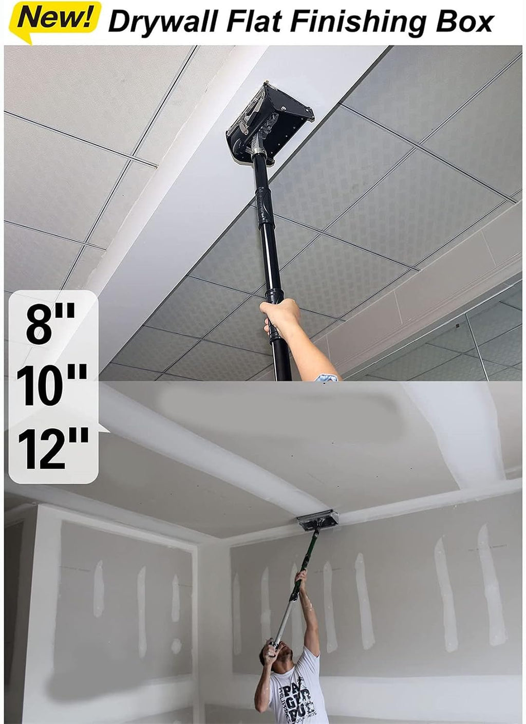 8inch,10inch,12inch Wall Finishing Plastering Whitewash Flat Box Practical Drywall Taping Tools Set Professional Drywall Flat Finishing Box,10inch
