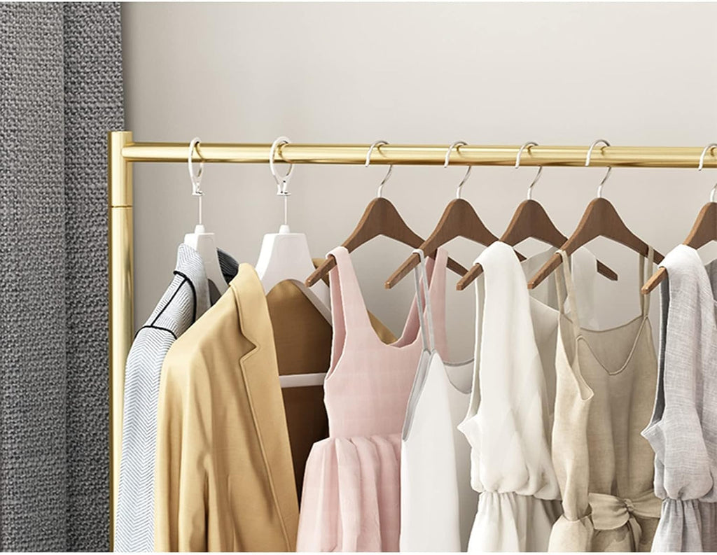 Clothing Rack,Heavy-Duty Gold Clothing Rack with Shelves Wheels, Large Capacity Garment Rack for Hanging Clothes, 120X40X155Cm, Stylish Metal Storage Solution for Home Ret,Gold 100X40X155Cm