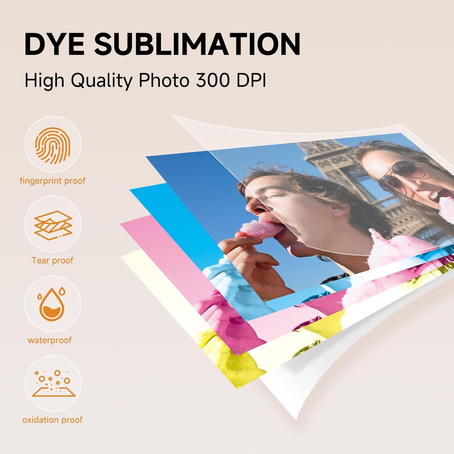 HPRT Photo Printer 4×6'+20 Sheets Photo Paper & 1 Ribbon,White, Wi-Fi Full-Color Instant Phone Photo Printer for iPhone, Android, Smartphone,Dye-Sublimation Impresora De Fotos for Home Use