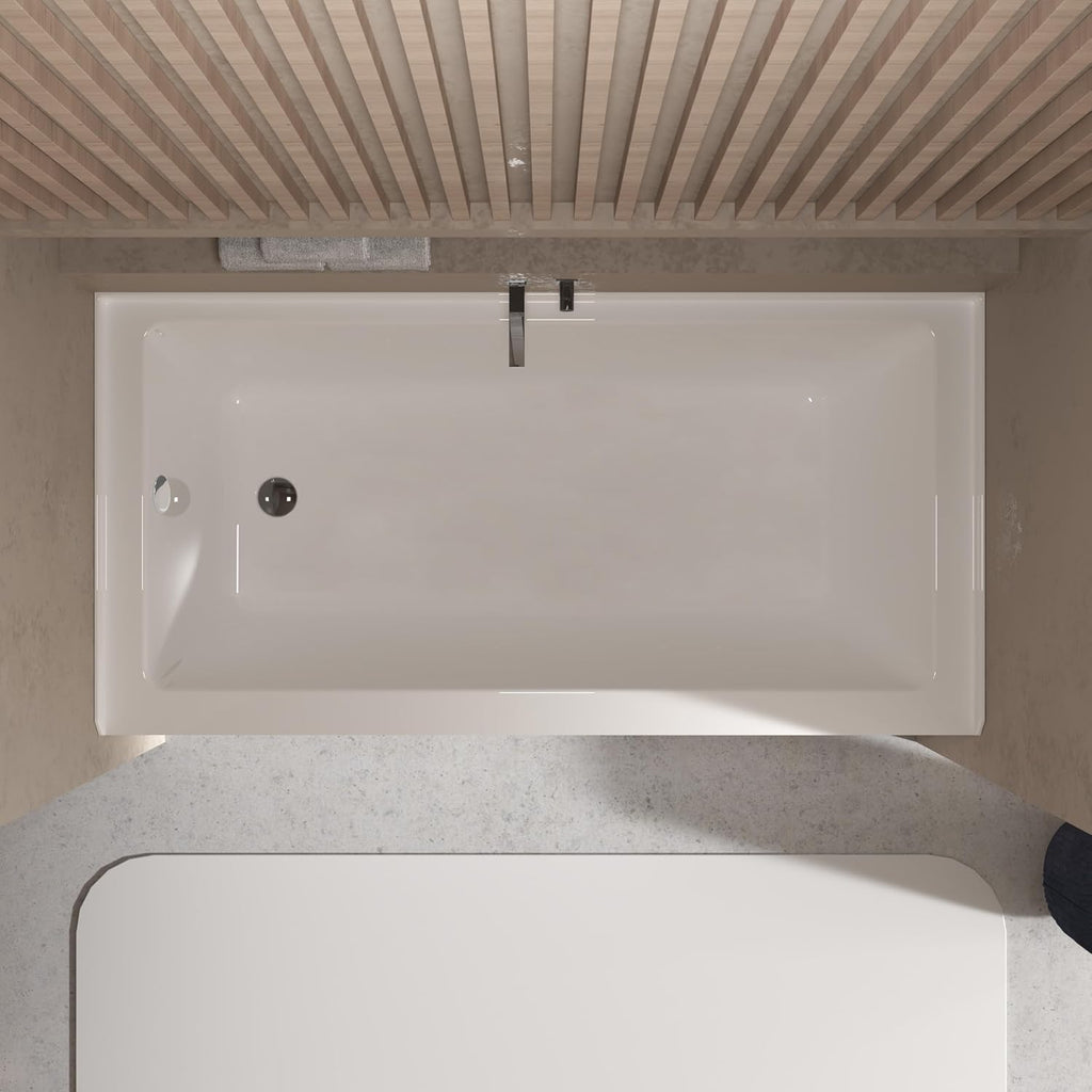 GarveeLife Acrylic Alcove Bathtub 60×30 Inch – Left Hand Drain & Overflow, Space-Saving Drop-In Soaking Tub with Skirted Front, Ideal for Apartment or Guest Bathroom