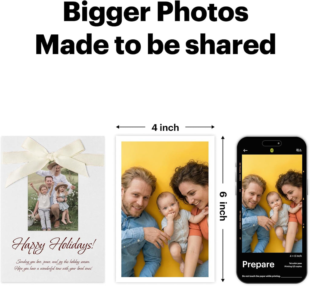 KODAK Dock Era 4x6'' Desktop Photo Printer, 50 Sheets, Docking & Bluetooth Smartphone Printer for iPhone & Android, Instant Color Prints, 4PASS Dye Sublimation