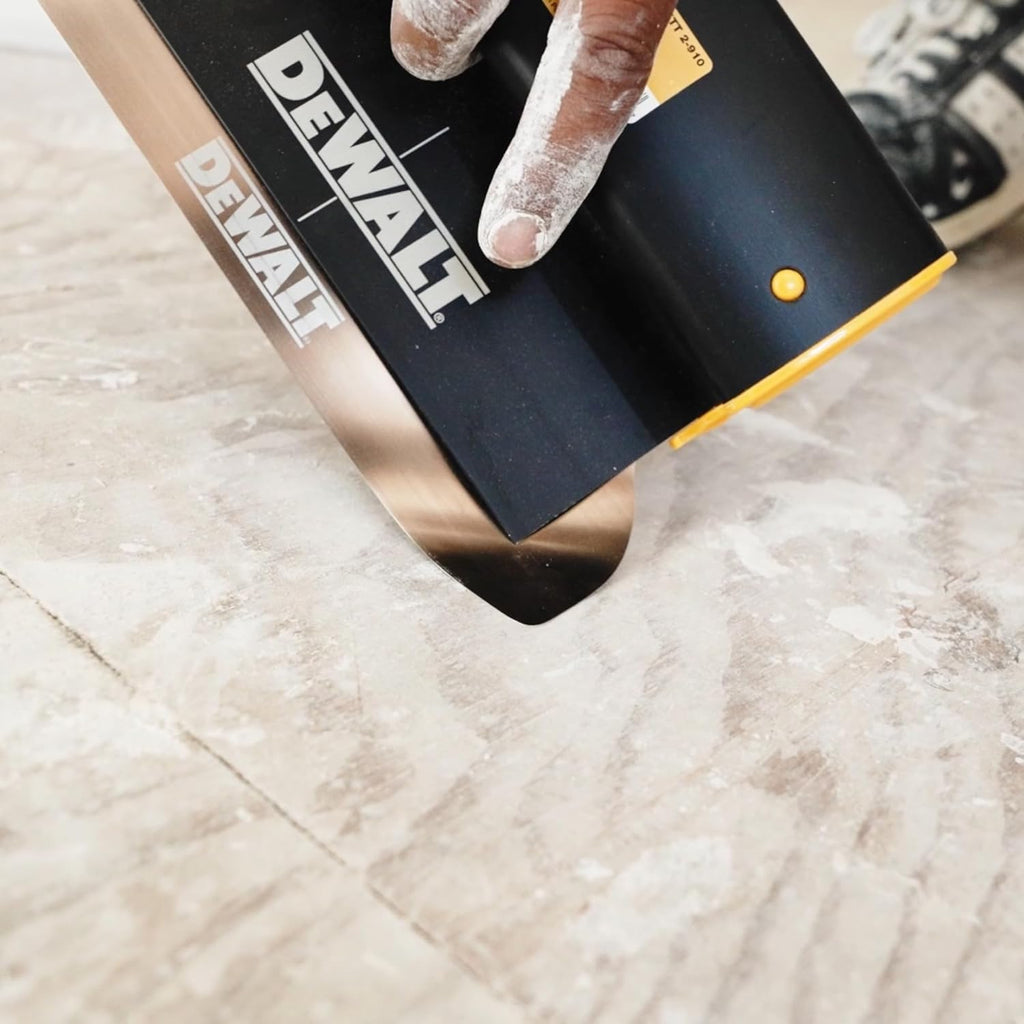 DEWALT Drywall Skimming Blade, 24-Inches | Pro-Grade | Extruded Aluminum & European Stainless Steel Construction | High-Impact End Caps | Sheetrock Gyprock Wall-Board Plasterboard | DXTT-2-924