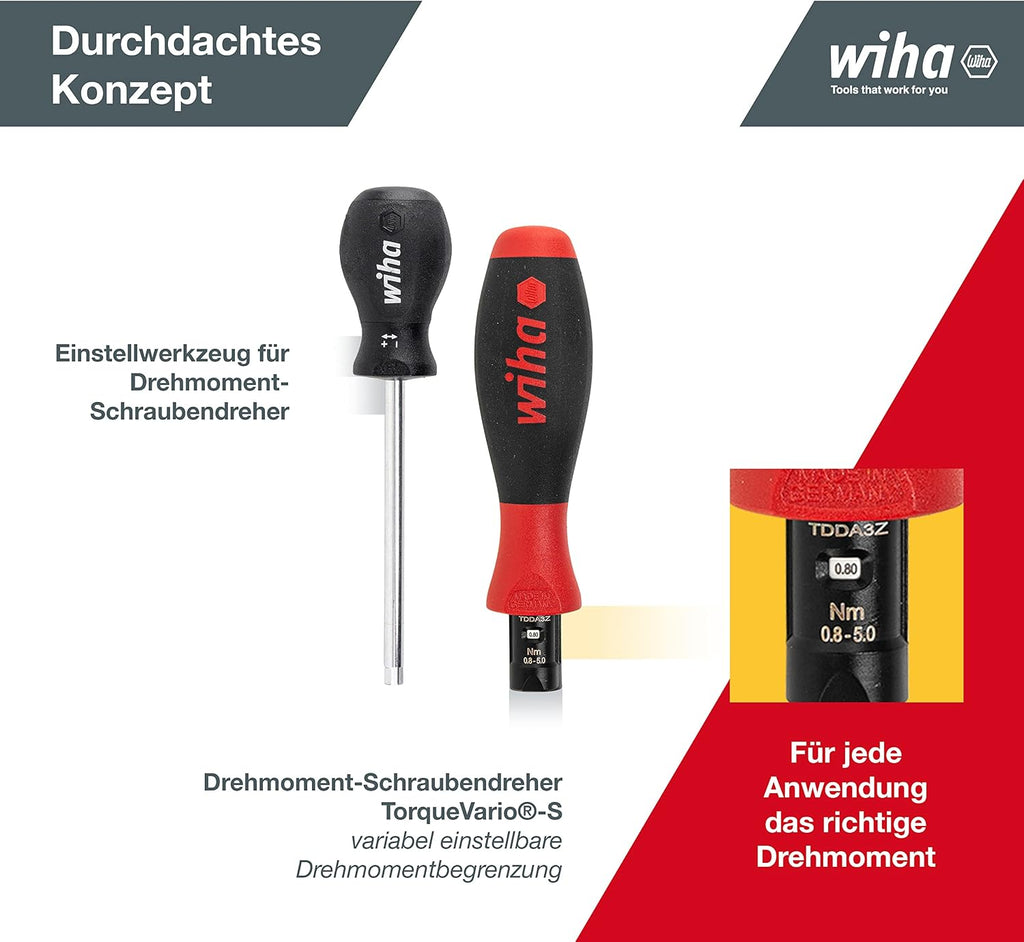 Wiha 28521500'- S Torque Screwdriver, Multi-Colour, 0.8-5.0 N m SF-Size 3