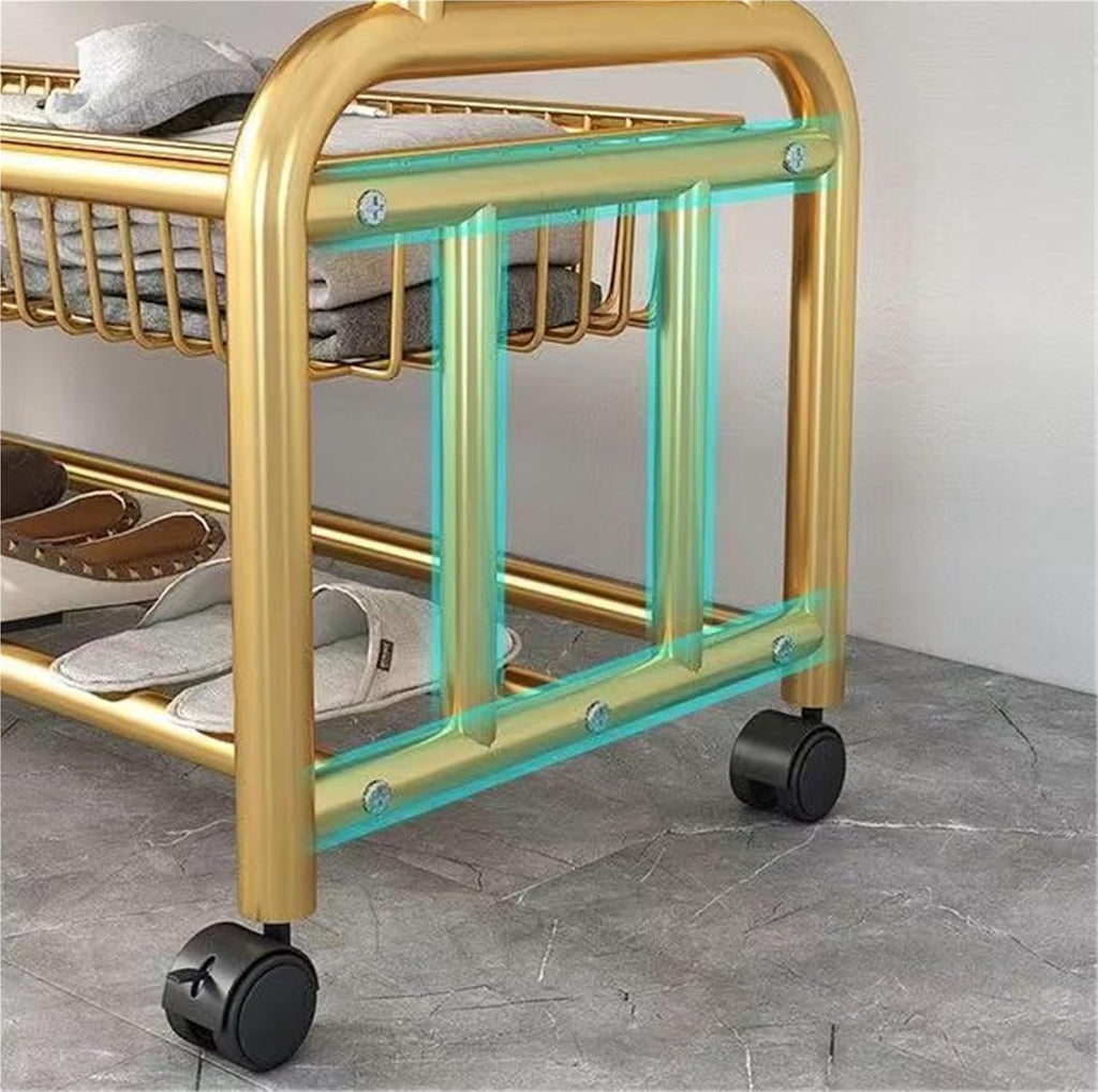 Bedroom Closet, Rolling Clothes Rack with Locking Wheels Portable Closet for Hanging Clothes Garment Rack Armoire Wardrobe(60x170x45cm)