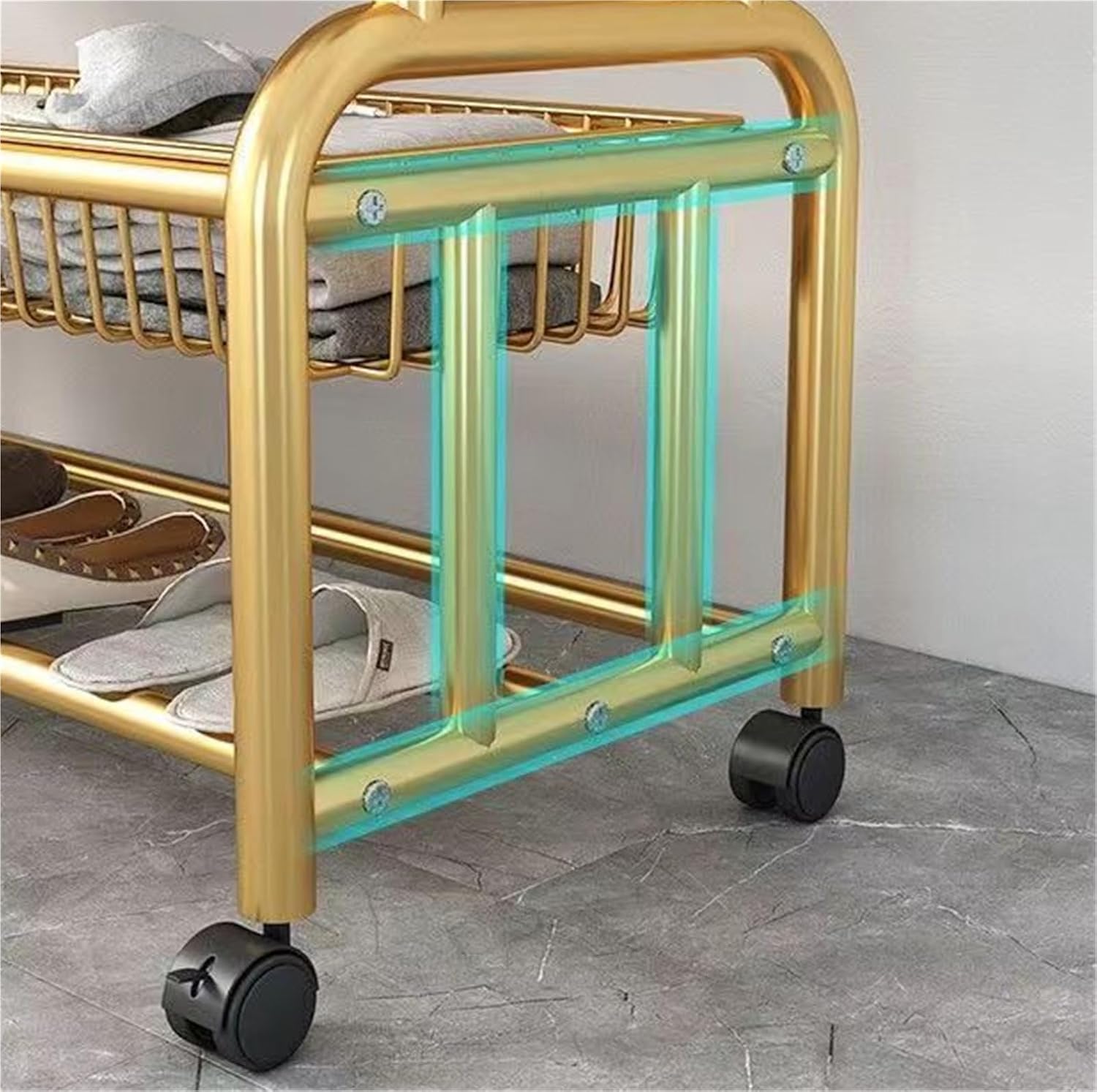Bedroom Closet, Rolling Clothes Rack with Locking Wheels Portable Closet for Hanging Clothes Garment Rack Armoire Wardrobe(60x170x45cm)