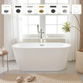 Vanity Art 68' x 32' Acrylic Freestanding Bathtub | Modern Stand Alone Soaking Tub with Overflow and Pop-up Drain, UPC Certified VA6815-L-MB