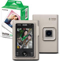 Fujifilm Instax Mini LiPlay+ Hybrid Camera Printer (Sand Beige) with Twin Film Pack (20 Exposures)