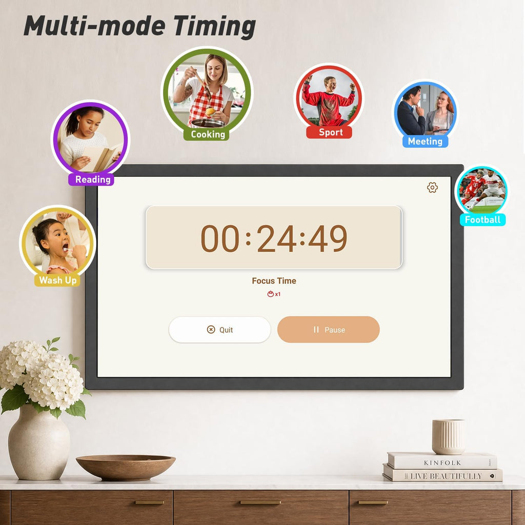27 Inch Digital Calendar Electronic-Calendar-for-Planner - Smart Wall Calendar for Business Chore Chart, Touchscreen Display for Family Schedules, Digital Picture Frame, Star Rewards, Gift for Mom Dad
