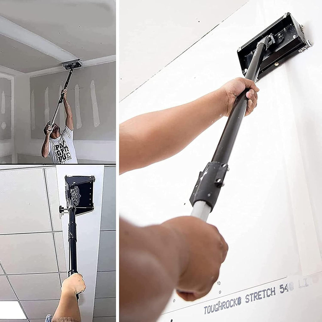 Drywall Finishing Box Set,Finishing Plastering Whitewash Flat Box Practical Drywall Taping Tools Set, with 1060-1650mm Box Handle Adjustable,12inch