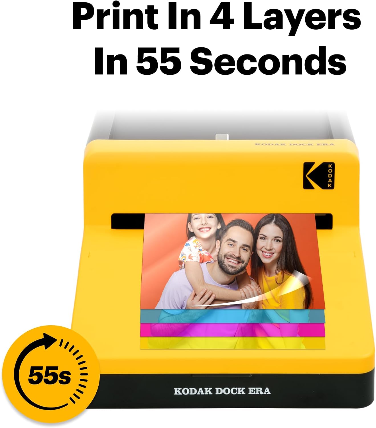 KODAK Dock Era 4x6'' Desktop Photo Printer, 50 Sheets, Docking & Bluetooth Smartphone Printer for iPhone & Android, Instant Color Prints, 4PASS Dye Sublimation