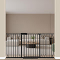 ALLAIBB Extra Wide Pressure Mount Baby Gate Auto Close Black Metal Child Dog Pet Safety Gates with Walk Through for Stairs,Doorways,Kitchen and Living Room (52.76-62.2'/134-158cm)