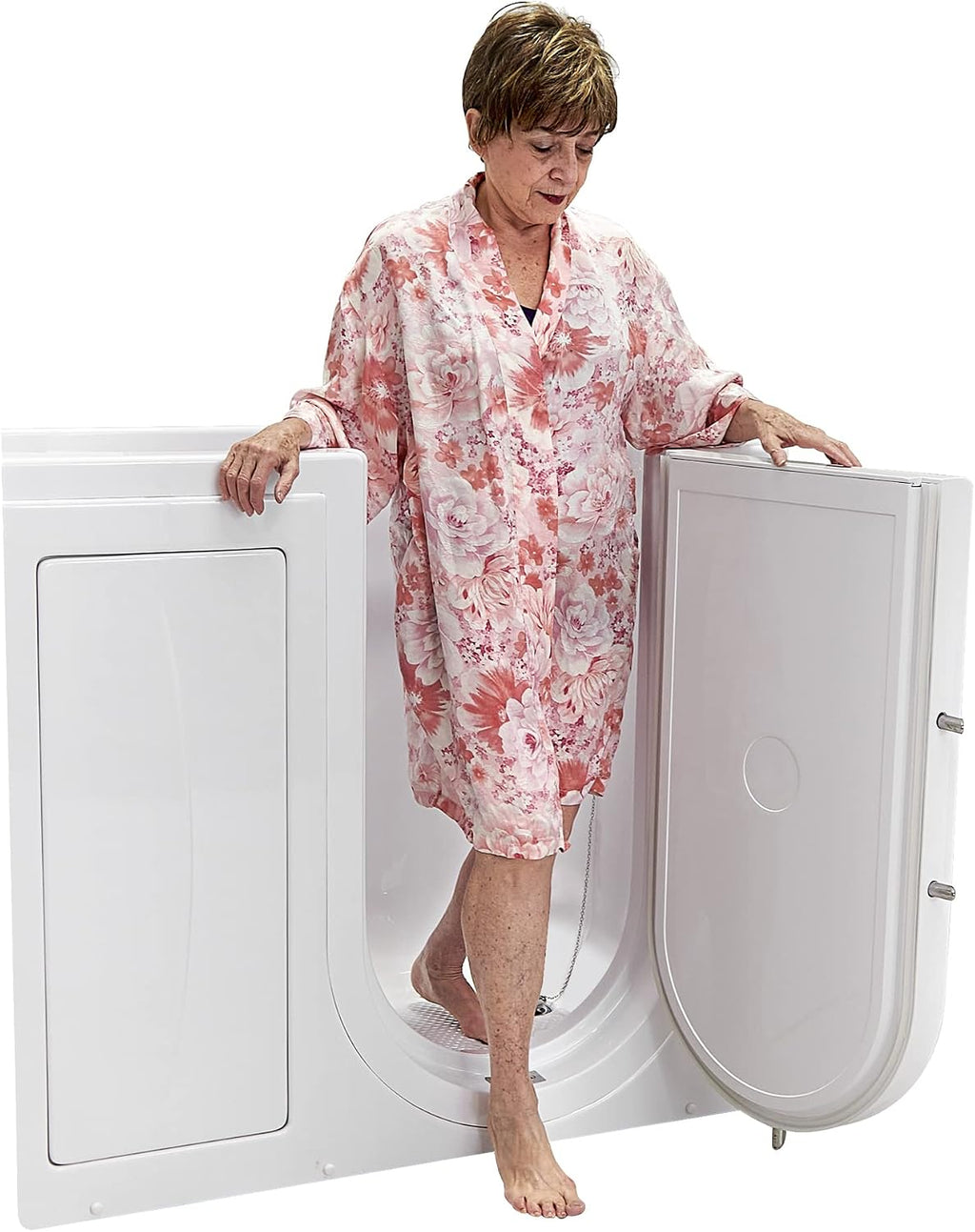 Ella Mobile 26'x45 Acrylic Soaking Walk-In-Bathtub, Right Outward Swing Door, Heated Seat, 2 Piece Fast Fill Faucet, 2' Drain