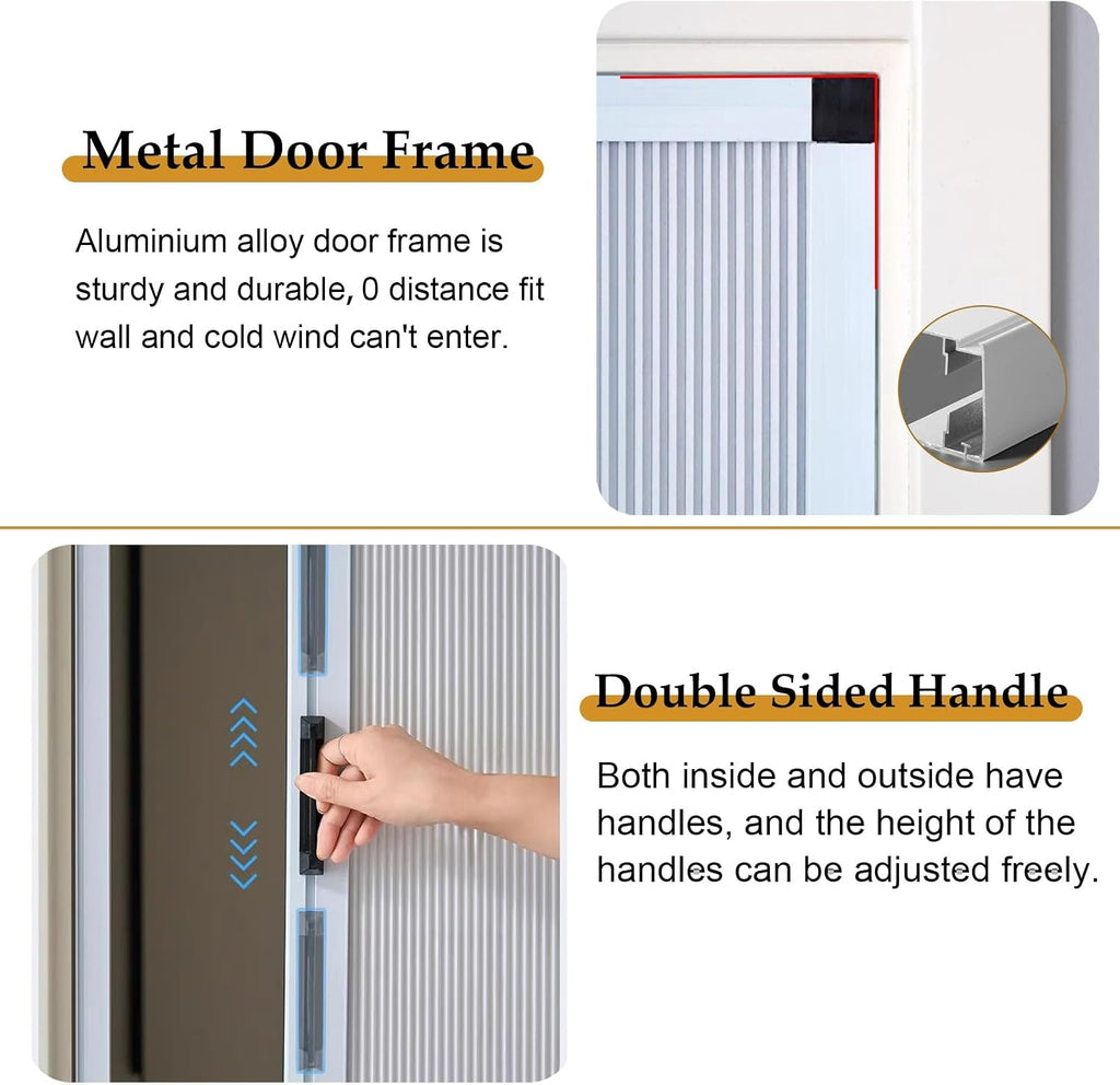 Accordion Door Non-Woven Folding Door with Red Wood Grain Metal Frame, Interior Retractable Gate Foldable Sliding Doors, Room Divider/Closet Multifold Door(22x39in(56x99cm))