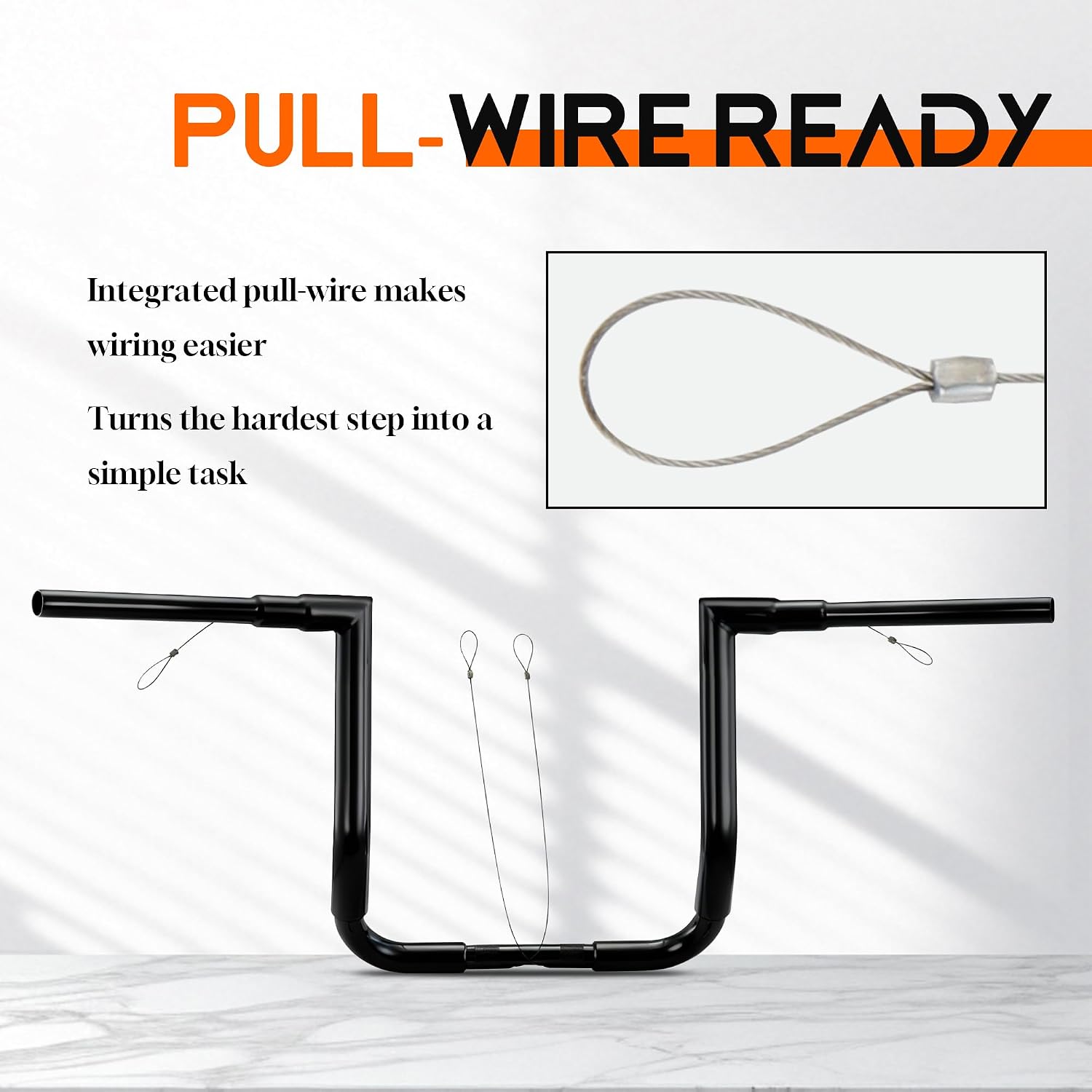 1 1/2 Inch Street Glide Handlebar 14' Rise Right-angle Bar 1.5' Fat 1' Clamp Ape Hangers for Harley 2023-later CVO Street Glide FLHXSE & 2024 2025 2026 FLHX Models, Black