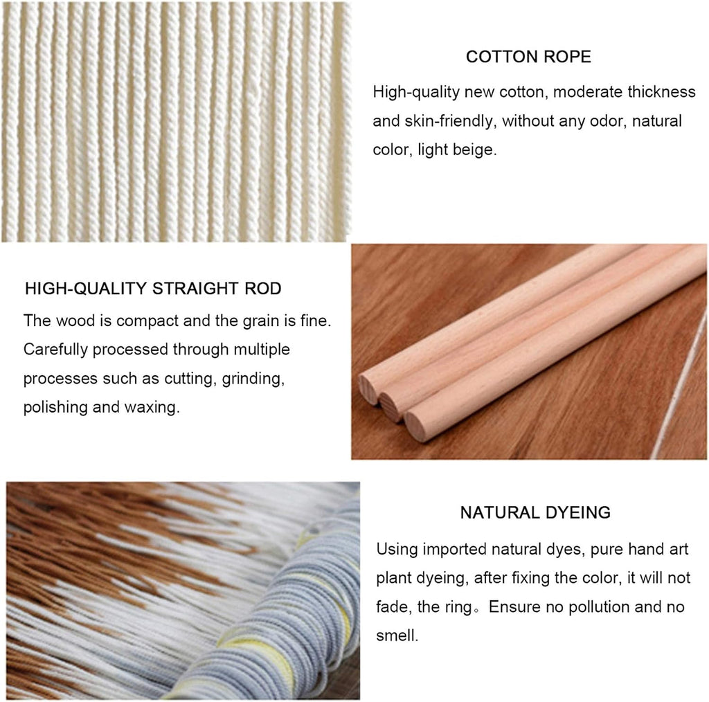 Handmade Macrame Wall Hanging Tapestry Dyeing Driftwood Decor,Handmake Dyed Macrame Tapestries Wall Art Woven Home Decoration (H 60x50cm)
