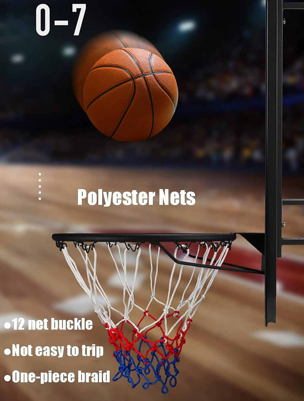 Basketball Rim Adult Basketball Hoop, 43in Wall-Mounted Basketball Board, Expansion Screw Installation, 110x75 Cm