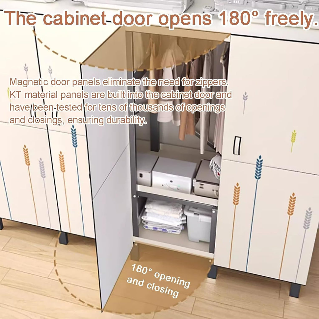 Large Portable Closets, Foldable 67.7' Clothes Rack with Cover, Multi-Functional Wardrobe(B,127cm/50in)