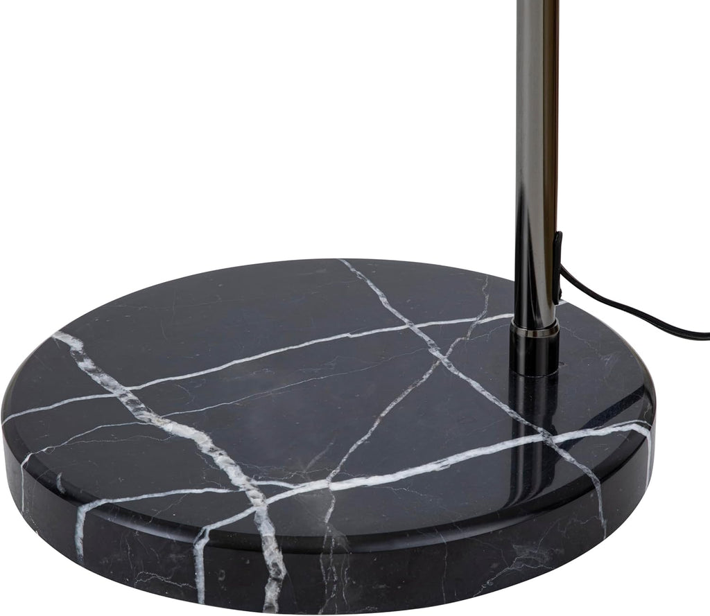 Major-Q Large 79' H Modern Standing Adjustable Floor Lamp with Metal Dome Shade & Marble Base for Living Room - Corner Light Arc Lamps for Bedrooms Black Chrome