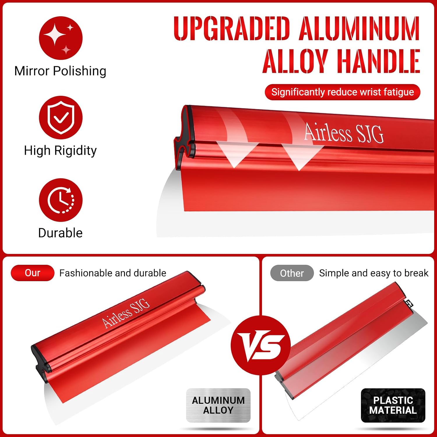 Aluminum-Handle Drywall Skimming Blade Set – 6.5',16', 24', 32' Stainless Steel Blades with 3pc Extra Replaceable Blades,34'-62' Extension Pole,Drywall Finishing Tools with Portable Case