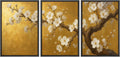 wall26 Framed Canvas Print Wall Art Set Golden Cherry Blossom Tree Elegant Floral Illustrations Fine Art Decorative Rustic for Living Room, Bedroom, Office - 16'x24'x3 Black