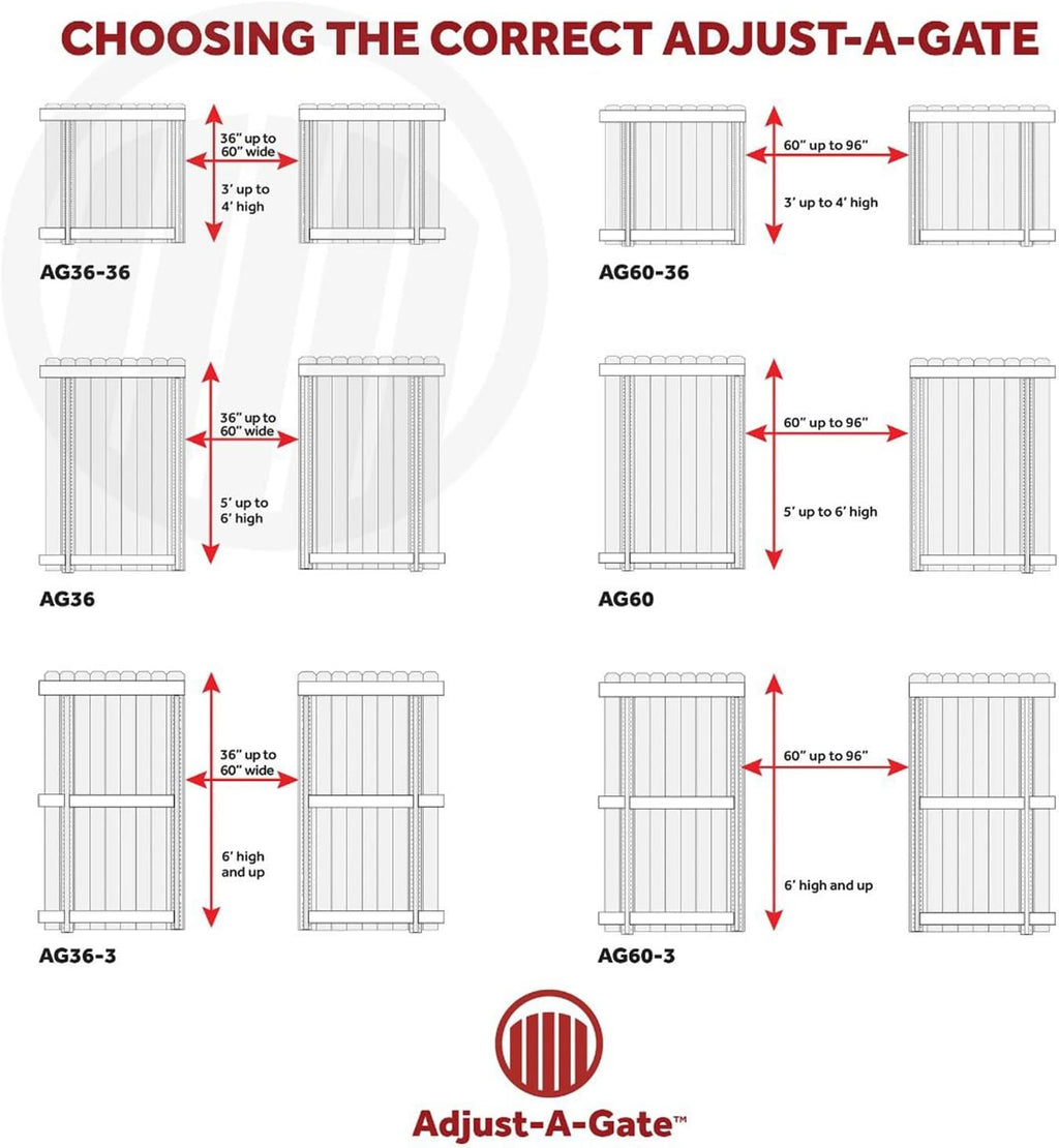Adjust-A-Gate Steel Frame Anti Sag Adjustable Gate Building Kit with Patented Truss Cable System and Telescoping Bars, 3 Pack