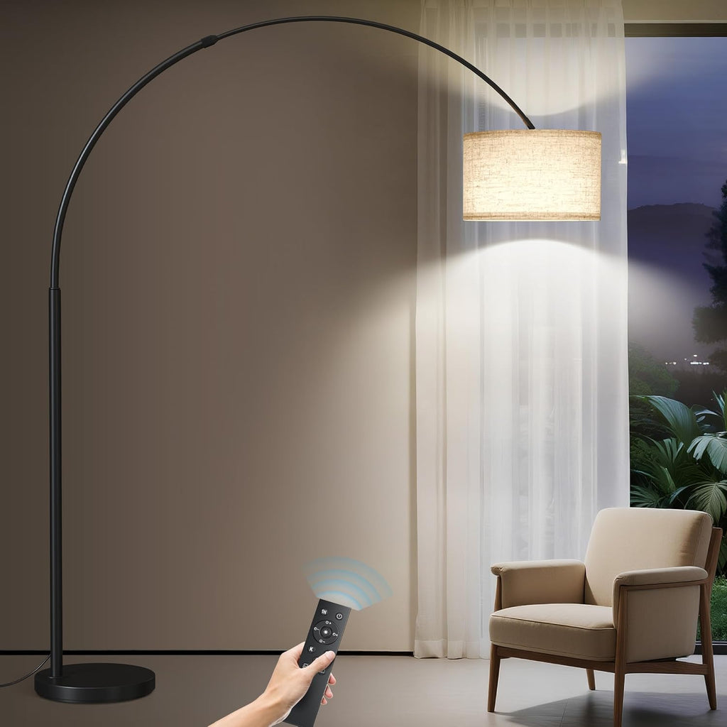 SUNMORY 82' Tall Arc Floor Lamps for Living Room, Large Floor lamp with Remote Control, Modern Curved Floor lamp, Corner Lamp for Dining Room, Office