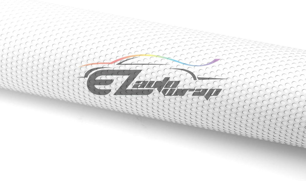 Free Tool Kit EZAUTOWRAP White One-Way Vision Perforated Print Media Vinyl Privacy Window Film Adhesive Glass Wrap Roll - 60'X540' (5FT X 45FT)
