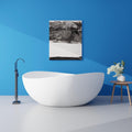 SJ STAR&JANE 63' x 38' Solid Surface Freestanding Bathtub, Oval Soaking Tub with Overflow and Pop-up Drain for Bathroom Matte Black