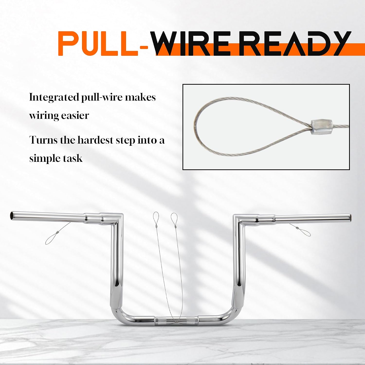 1 1/2 Inch Street Glide Handlebar 12' Rise Right-angle Bar 1.5' Fat 1' Clamp Ape Hangers for Harley 2023-later CVO Street Glide FLHXSE & 2024 2025 2026 FLHX Models, Chrome