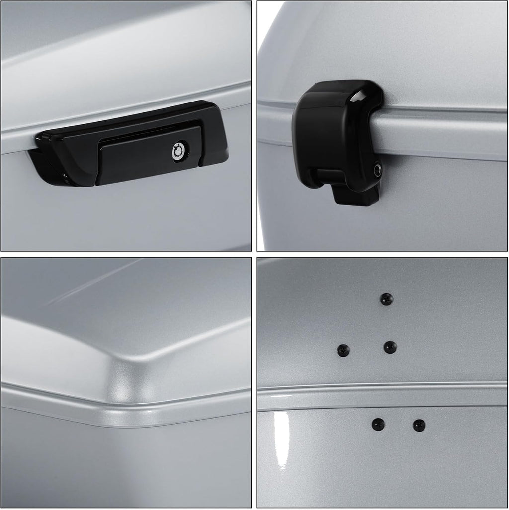 King Motorcycle Trunk Box Fit for Harley Touring 2014-2025 CVO Road King Road Glide Street Glide Electra Glide Ultra Limited Atlas Silver Metallic Pack