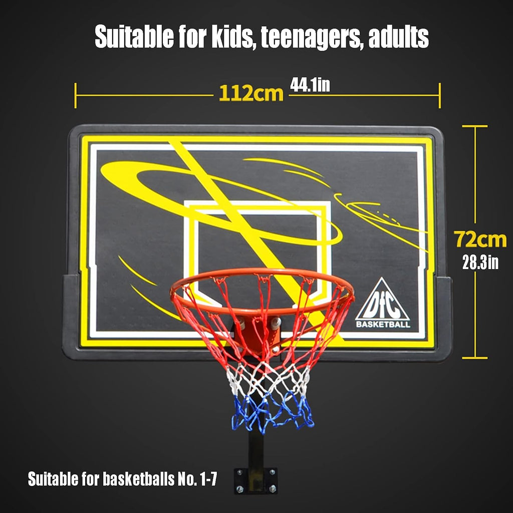 Wall-Mounted Basketball Hoop, Indoor and Outdoor Basketball Stand with Single Arm Support Frame