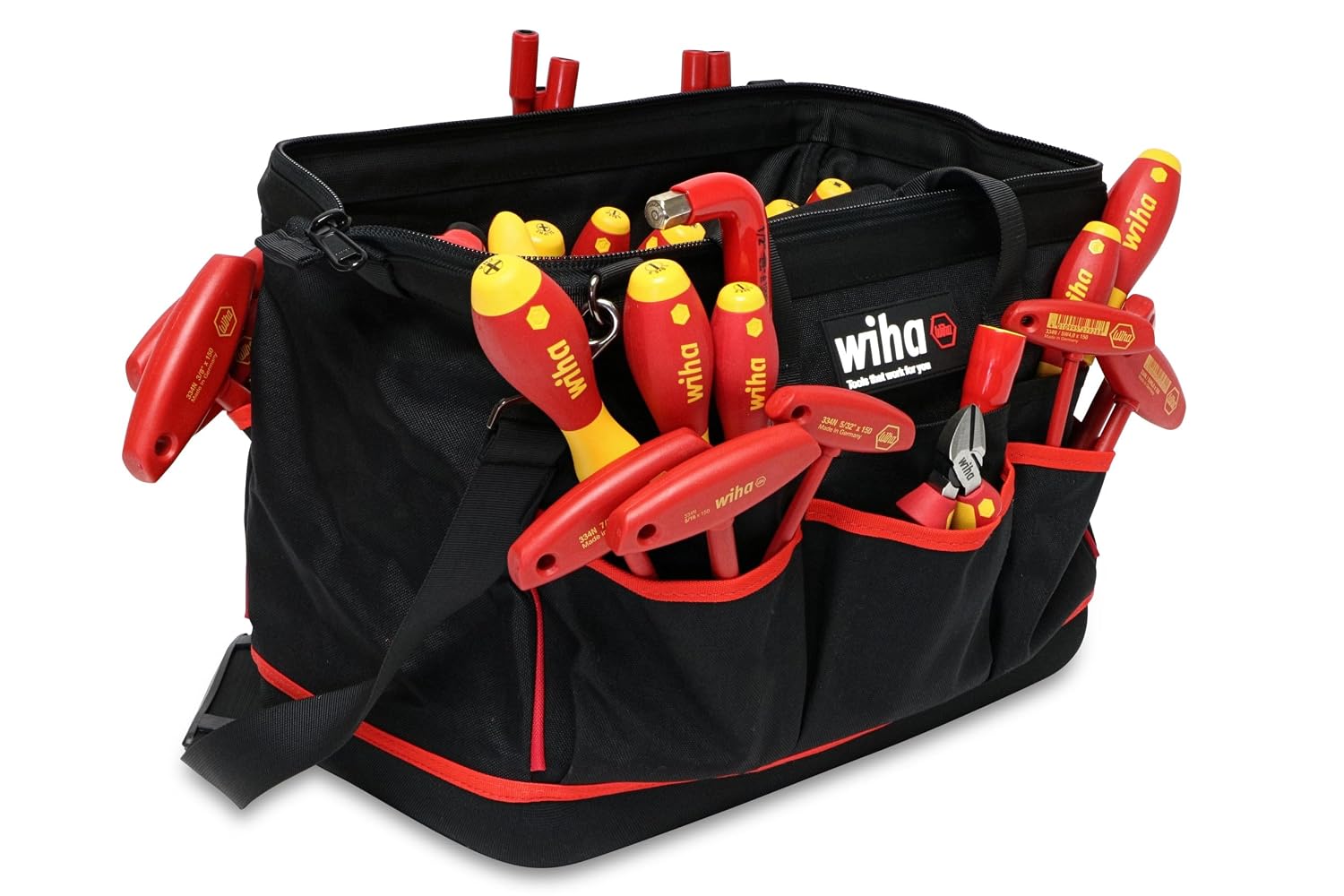 Wiha 32876 Insulated Set with Pliers, Cutters, Nut Drivers, Screwdrivers, T Handles, Knife, Sockets, 3/8-Inch Dr Ratchet, Adjustable Wrench, 66-Piece
