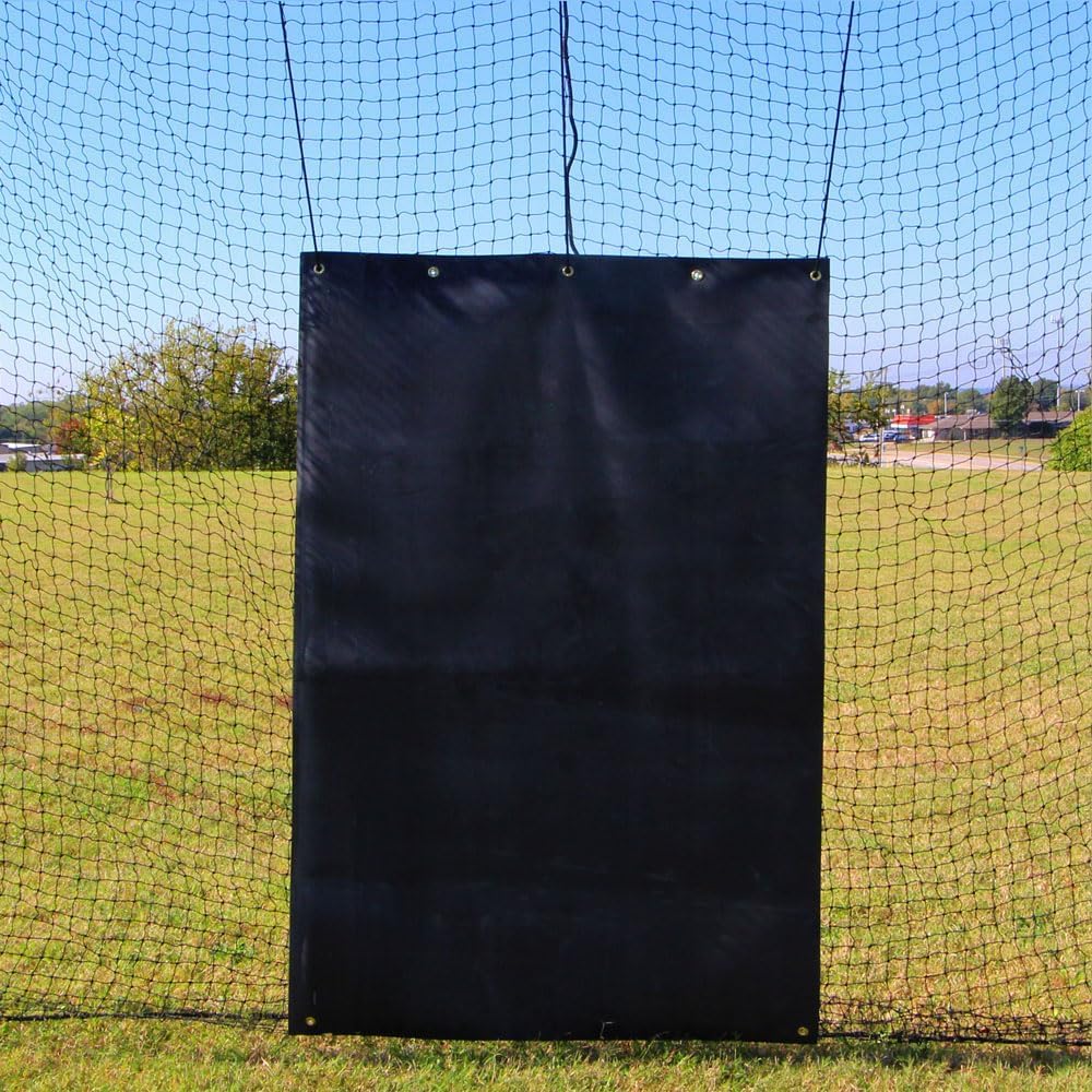 VANTA SPORTS Backstop Net Saver - 1/16' Black Nylon Reinforced Rubber - 6' x 8' - Baseball & Softball - Batting Cage Net - Residential & Commercial Use - 2 Year Warranty