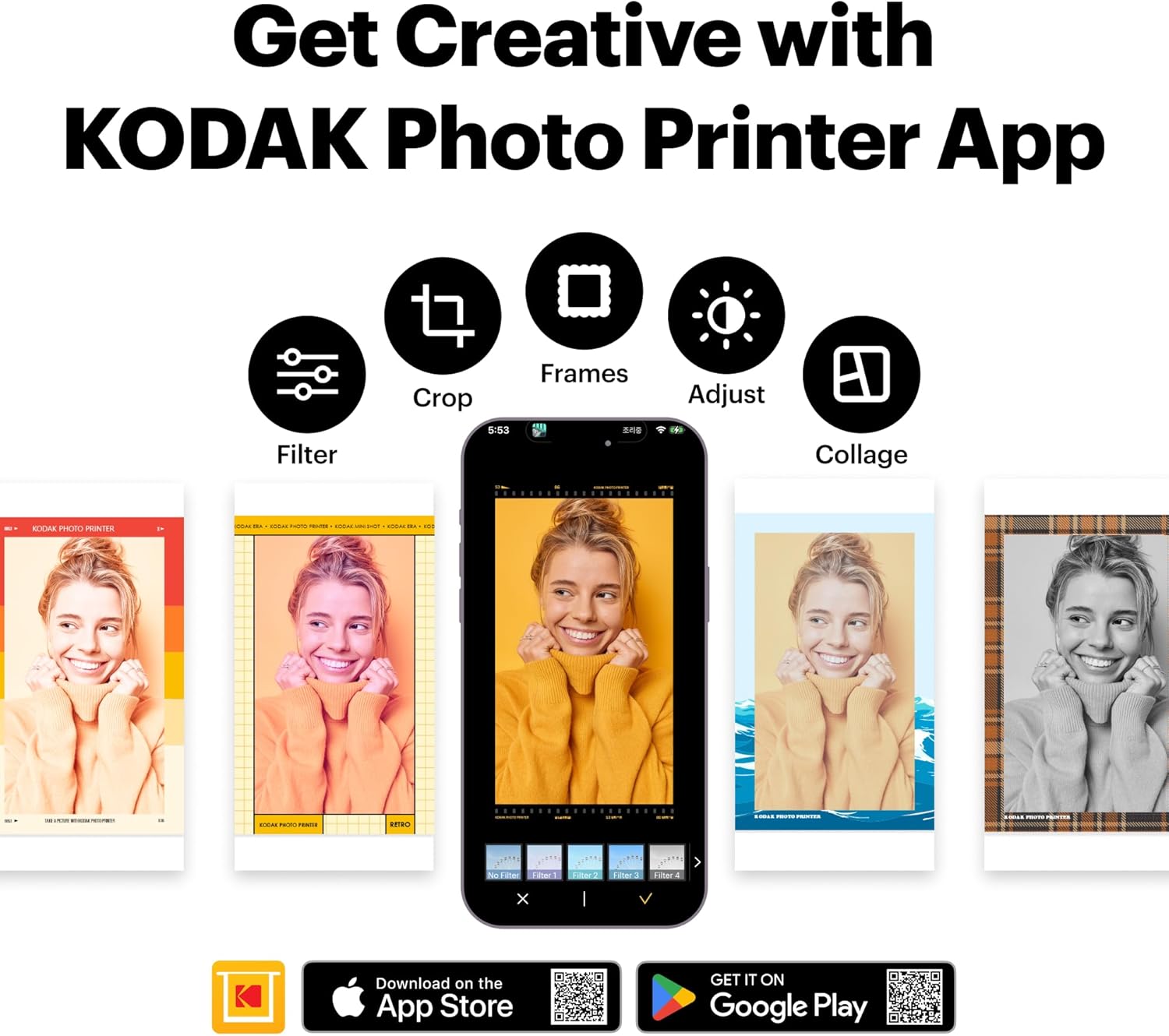 KODAK Dock Era 4x6'' Desktop Photo Printer, 50 Sheets, Docking & Bluetooth Smartphone Printer for iPhone & Android, Instant Color Prints, 4PASS Dye Sublimation
