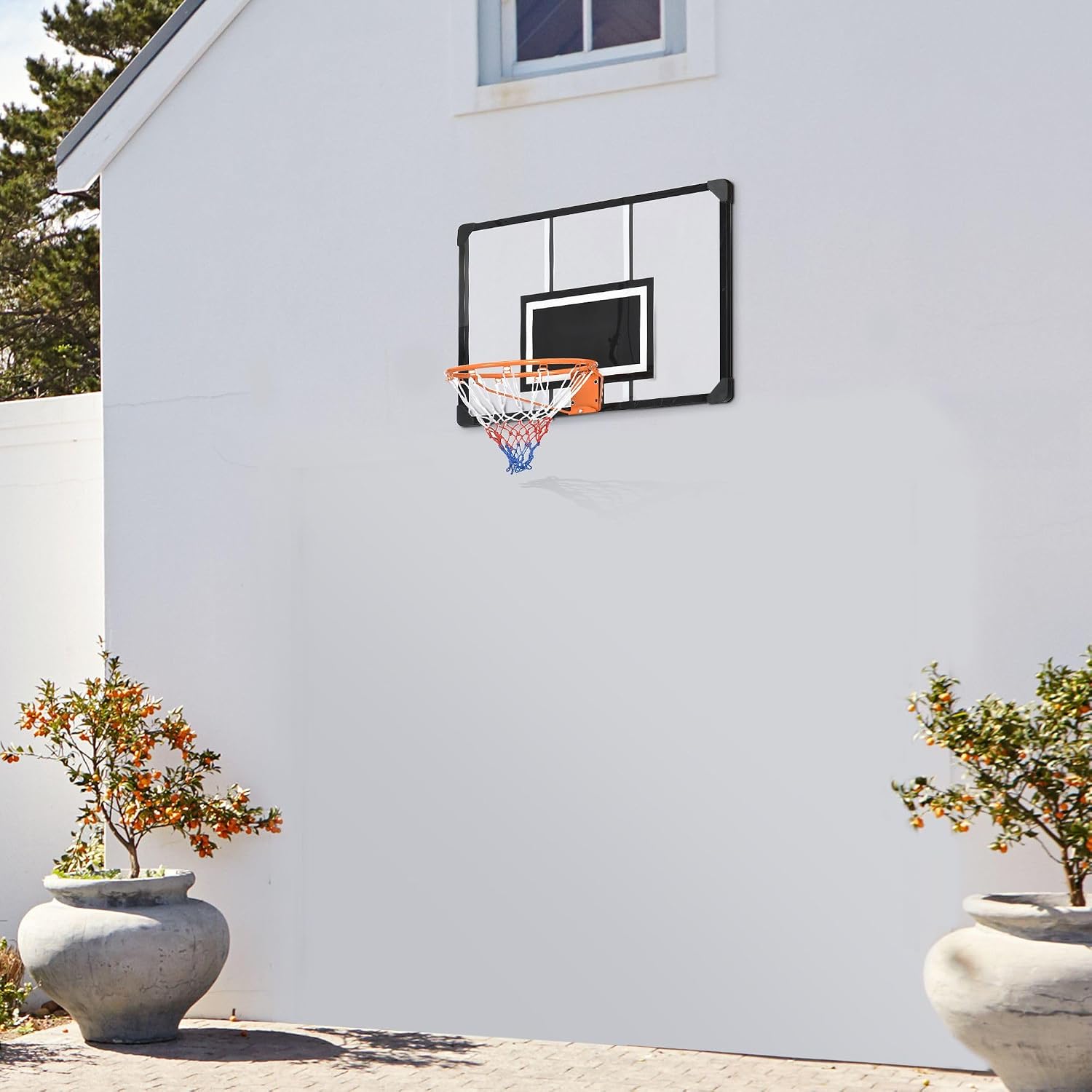 Mini Basketball Hoop Wall Mounted 45x29 Shatterproof Backboard Durable Reinforced Rim Material and Secure Assembly System