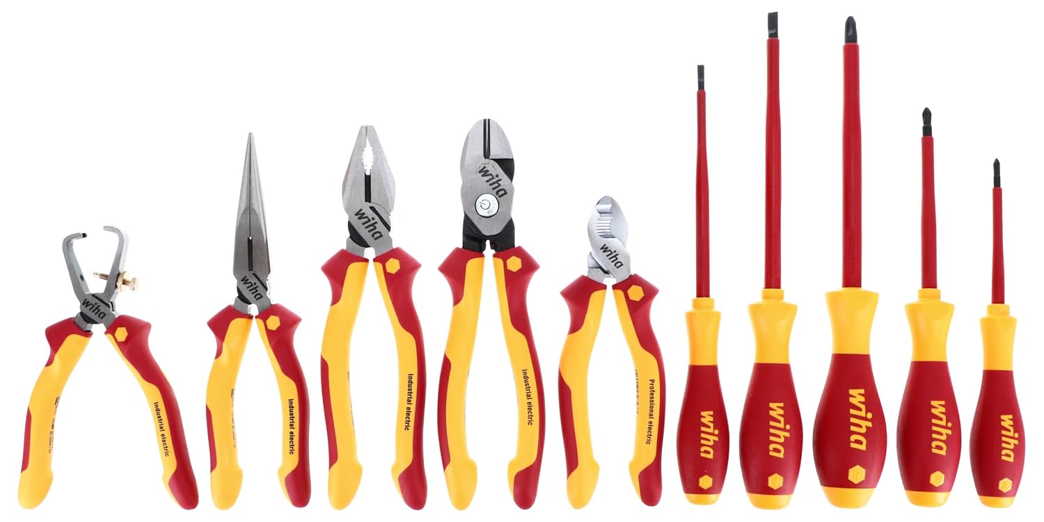 Wiha 32891 Insulated Pliers and Screwdriver Set, 1000 Volt, 10 Piece