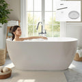 FerdY 59' Acrylic Freestanding Bathtub, Contemporary Soaking tub with Chrome Drain & Overflow, cUPC Certified, Elegant Oval Shape, Bali